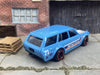 Custom Hot Wheels 1971 Datsun 510 Wagon In Light Blue and White With Black and Red 5 Spoke Wheels With Rubber Tires