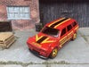 Custom Hot Wheels 1971 Datsun 510 Wagon In MOMO Red Yellow Black With Gold 5 Spoke Race Wheels With Redline Rubber Tires