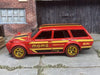 Custom Hot Wheels 1971 Datsun 510 Wagon In MOMO Red Yellow Black With Gold 5 Spoke Race Wheels With Redline Rubber Tires