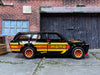 Custom Hot Wheels - 1971 Datsun 510 Wagon - MOMO Black, Red and Yellow - Red and Chrome Race Wheels - Rubber Tires