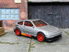Custom Hot Wheels - 1988 Honda CRX - Satin Gray, Red, Black and Orange - Red Mag Wheels - Rubber Tires