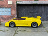 Custom Hot Wheels - 1994 Bugatti EB110 SS - Yellow - Gray 4 Spoke Wheels - Rubber Tires