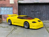 Custom Hot Wheels - 1994 Bugatti EB110 SS - Yellow - Gray 4 Spoke Wheels - Rubber Tires