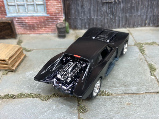 Custom Hot Wheels - Batmobile Gotham Version - Satin Black - Chrome American Racing Wheels - Rubber Tires