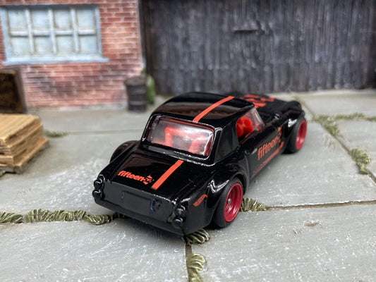 Custom Hot Wheels Fairlady 2000 In Black With Red 4 Spoke Mag Wheels With Rubber Tires