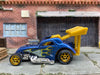 Custom Hot Wheels - Fiat 500C Drag Car - Blue and Gold - Gold 6 Spoke Wheels - Goodyear Slicks