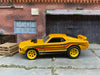 Custom Hot Wheels - Ford Mustang Mach 1 - Yellow, Orange and Black - Yellow 6 Spoke Racing Wheels - Rubber Tires