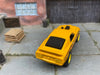 Custom Hot Wheels - Ford Mustang Mach 1 - Yellow, Orange and Black - Yellow 6 Spoke Racing Wheels - Rubber Tires