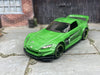 Custom Hot Wheels Honda S2000 in Green With Black and Green 6 Spoke Studded Racing Wheels With Rubber Tires