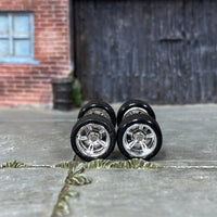 Custom Hot Wheels Matchbox Rubber Tires And Wheels Chrome American Racing/Cragar Style 10mm 10mm