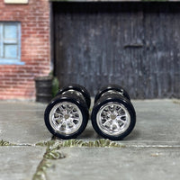 Custom Hot Wheels Matchbox Rubber Tires And Wheels Chrome BBS Racing 12mm 12mm  Wheels