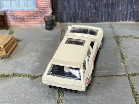 Custom Hot Wheels - Nissan Maxima Drift Car - White, Red and Black 68 - Gray 6 Spoke Wheels - Rubber Tires