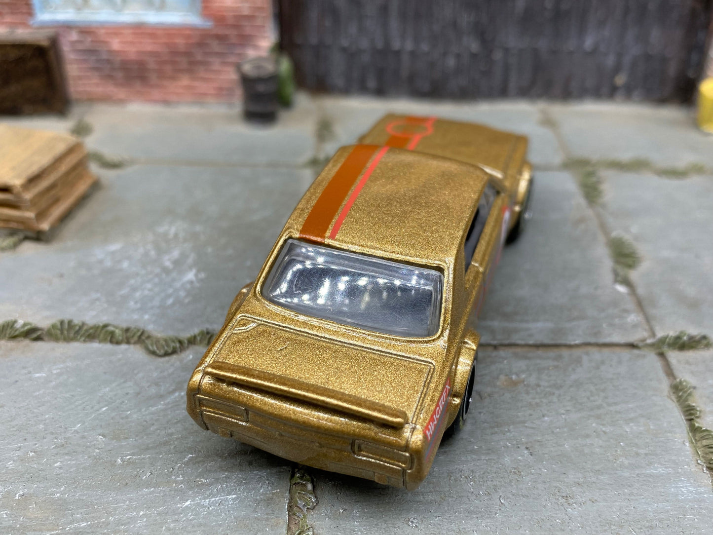 Custom Hot Wheels Nissan Skyline H/T 2000GT-X in Gold 2 with Chrome and Black Smooth Wheels with Firestone Rubber Tires