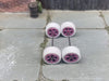 Custom Hot Wheels Wheels and Matchbox Rubber Tires - Pink Anodized Classic 5 Star Hot Rod Wheels White Rubber Tires 10mm & 10mm