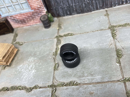 Custom Hot Wheels Wheels and Matchbox Rubber Tires - Race Tires Firestone Rubber Tire Cheater Drag Slicks 13mm