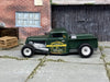 Custom Matchbox - 1935 Ford Pick Up Truck Hot Rod - Satin Green - Chrome Mag Wheels - Rubber Tires
