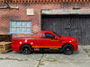 Custom Matchbox - Ford F150 Lightning - Red, Black and Yellow SVT - Black 8 Hole Wheels - Rubber Tires