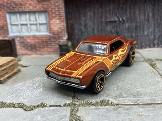 Loose Hot Wheels - 1967 Chevy Camaro - Golden Brown With Flames