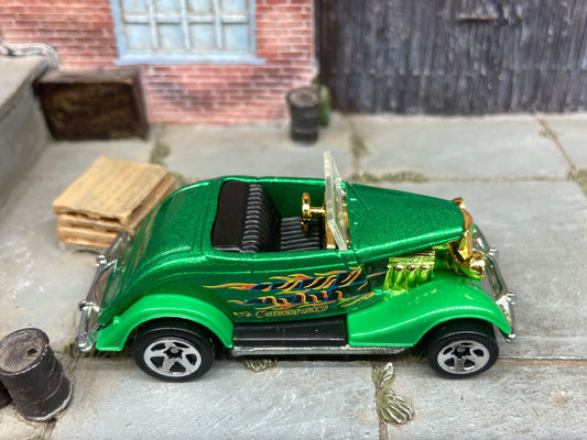 Loose Hot Wheels - 1933 Ford Roadster Convertible - Green O'Lucky Flame Livery