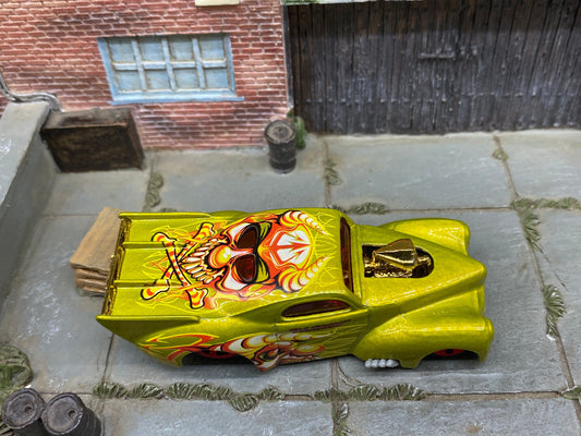 Loose Hot Wheels - 1941 Willys Coup Drag Car - Green BLZ BOBO Skull
