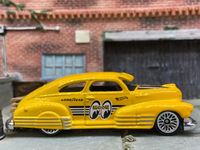 Loose Hot Wheels 1947 Chevy Fleetline Dressed in Yellow Mooneyes Livery