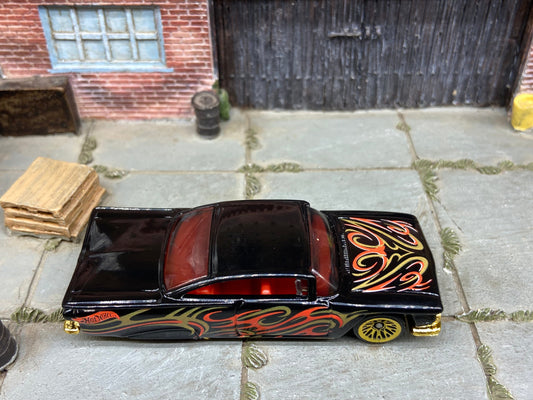 Loose Hot Wheels - 1959 Chevy Impala - Black, Gold and Red Tribal Livery