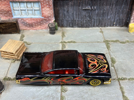Loose Hot Wheels - 1959 Chevy Impala - Black, Gold and Red Tribal Livery