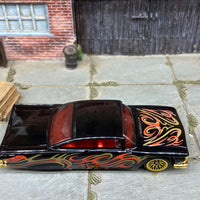 Loose Hot Wheels 1959 Chevy Impala Dressed in Black, Gold and Red Tribal Livery