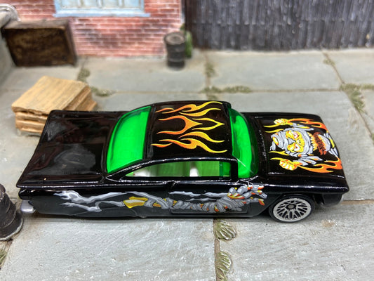 Loose Hot Wheels - 1959 Chevy Impala - Mummy and Flames Black Livery
