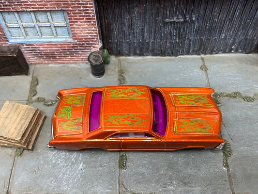 Loose Hot Wheels -1964 Buick Rivera Lowrider - Orange With Flames