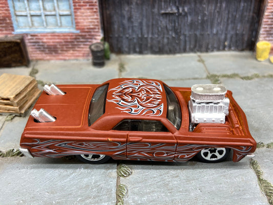 Loose Hot Wheels - 1964 Chevy Impala - Primer with Pipes and Supercharger