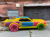 Loose Hot Wheels 1967 Ford Mustang GT Dressed in Yellow, Pink and Blue Art Car Livery