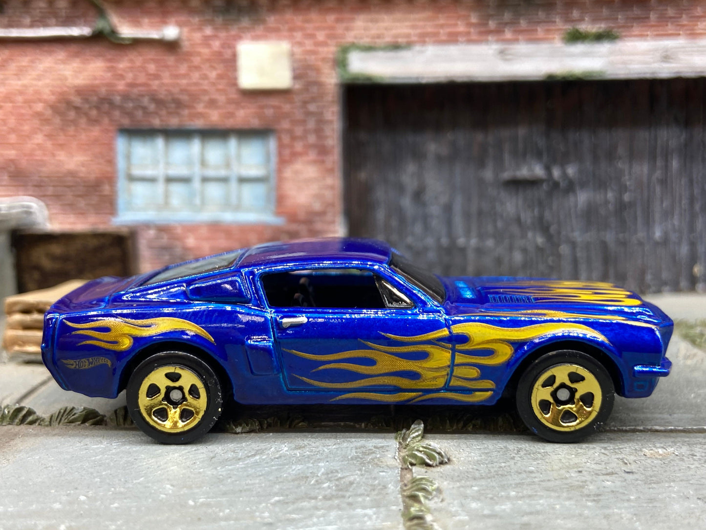Loose Hot Wheels -1968 Ford Mustang Shelby GT500 - Blue with Flames