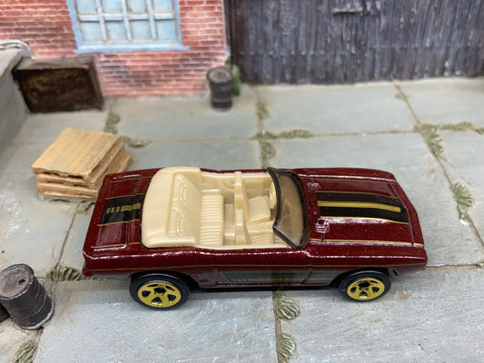 Loose Hot Wheels 1969 Chevy Camaro Convertible In Root Beer Brown and Black