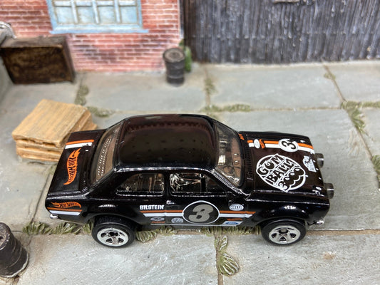 Loose Hot Wheels - 1970 Ford Escort RS 1600 - Black #3 Gum Ball 3000 Race Livery