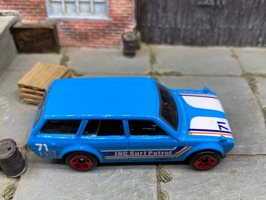 Loose Hot Wheels - 1971 Datsun 510 Wagon - Light Blue Surf Patrol