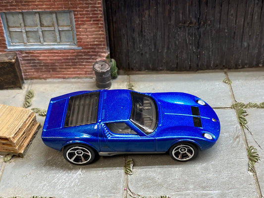 Loose Hot Wheels - 1971 Lamborghini Miura SV - Blue and Silver