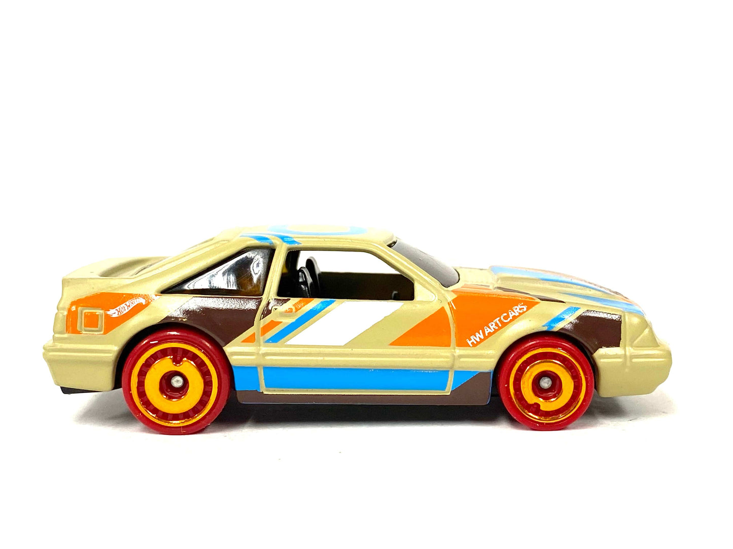 Loose Hot Wheels - 1992 Ford Mustang Fox Body - Tan, Blue, Brown and Orange