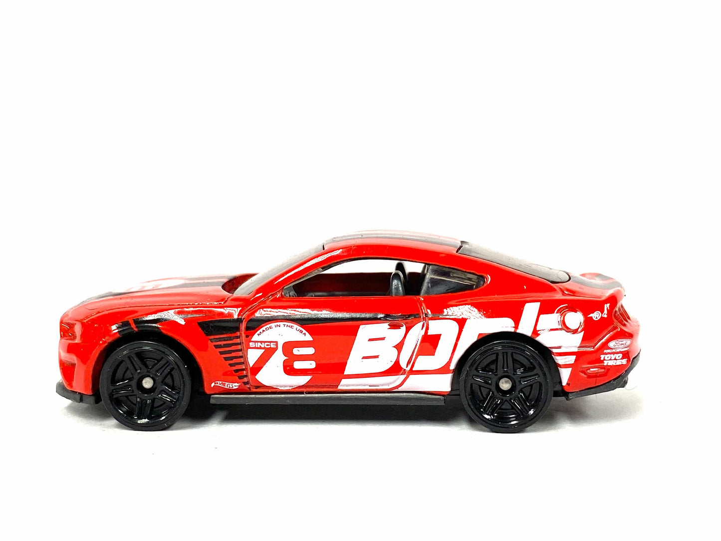 Loose Hot Wheels - 2018 Ford Mustang GT - Red and Black Borla Livery