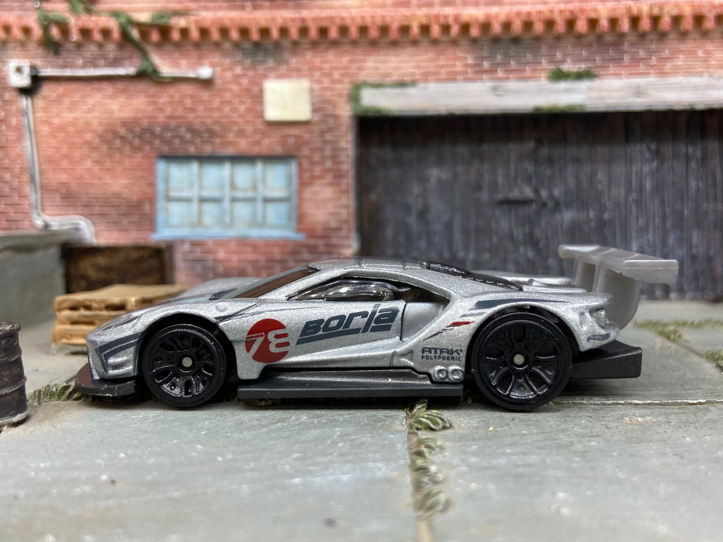Loose Hot Wheels - 2016 Ford GT Race - Borla Silver and Black Livery