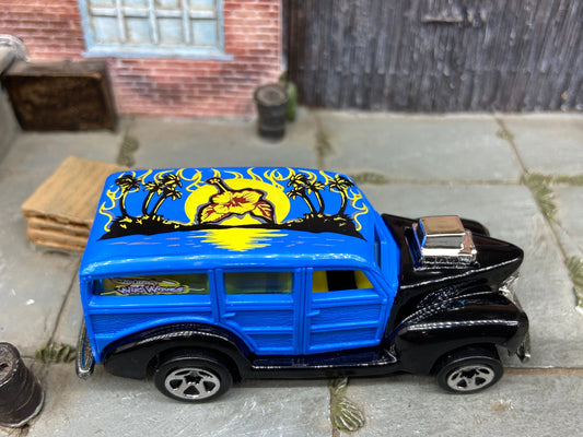 Loose Hot Wheels 40's Woody Dressed in Blue Wild Wave Livery