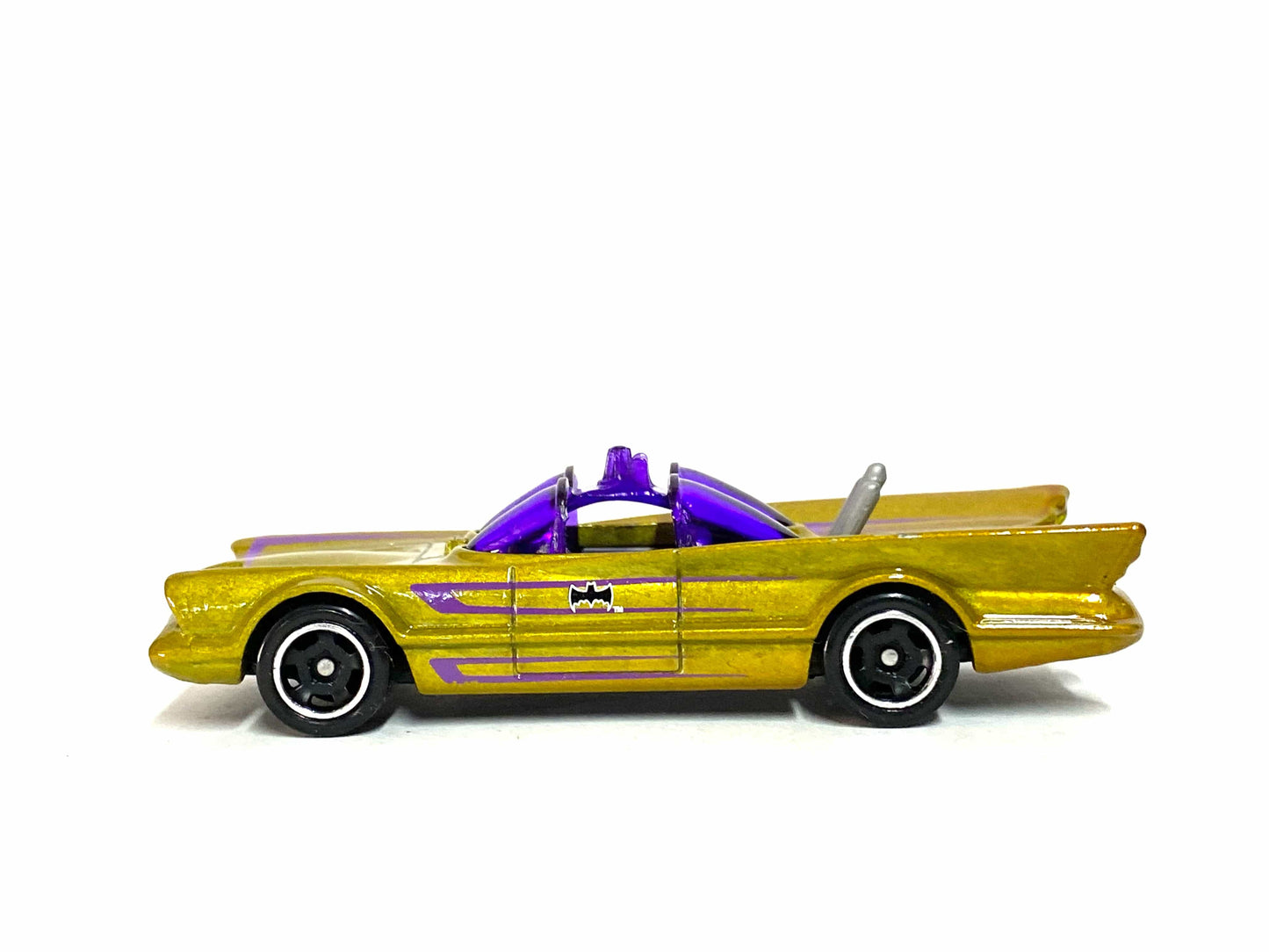 Loose Hot Wheels - Batman Batmobile 60's TV Series Car - Gold and Purple