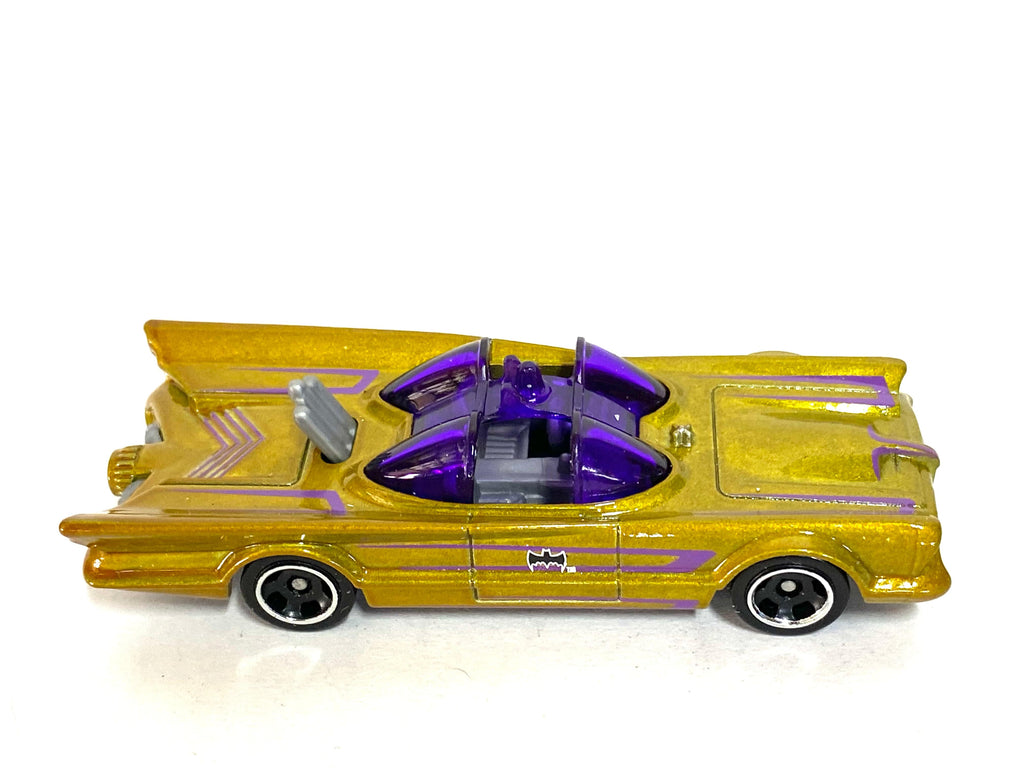 Loose Hot Wheels - Batman Batmobile 60's TV Series Car - Gold and Purp