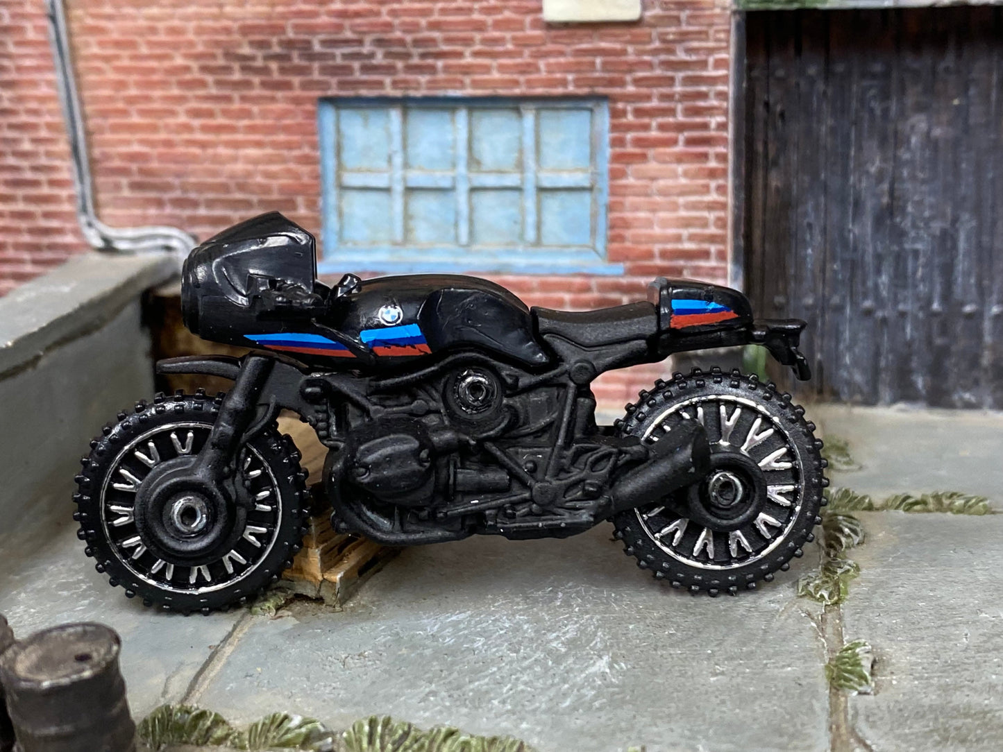 Loose Hot Wheels - BMW R nineT Racer Motorcycle - Black, Red and Blue