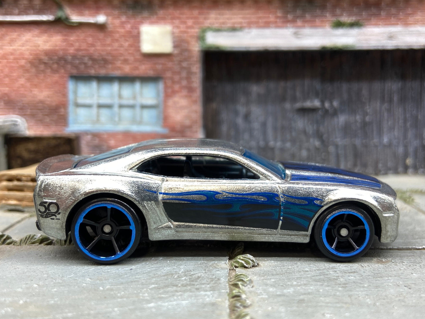 Loose Hot Wheels Chevy Camaro Concept Dressed in 50th Anniversary Zamac and Blue