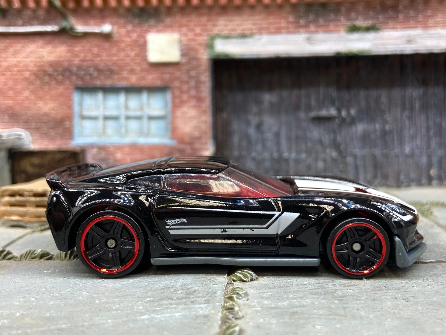 Loose Hot Wheels - Chevy Corvette C7 Z06 - Black and White