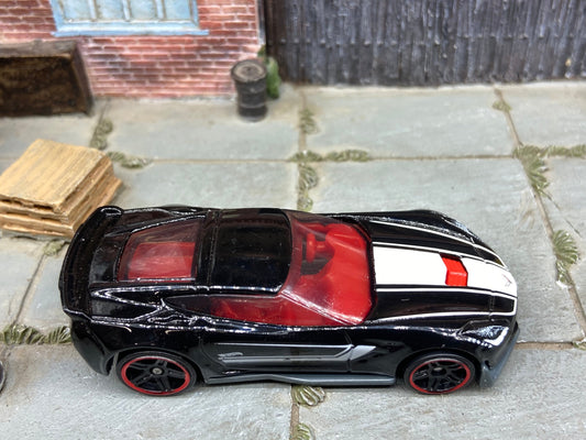 Loose Hot Wheels - Chevy Corvette C7 Z06 - Black and White