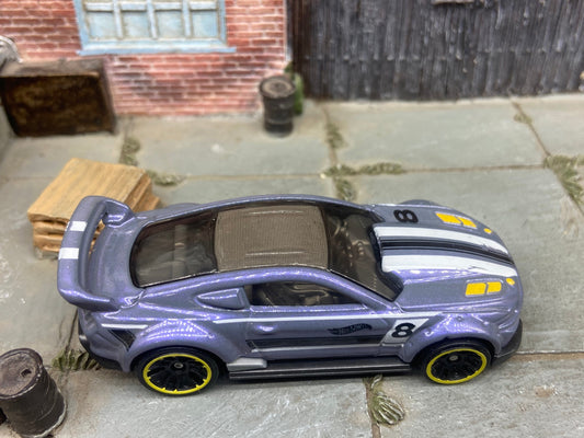 Loose Hot Wheels - Custom 2015 Ford Mustang Race Car - Purple, White and Black