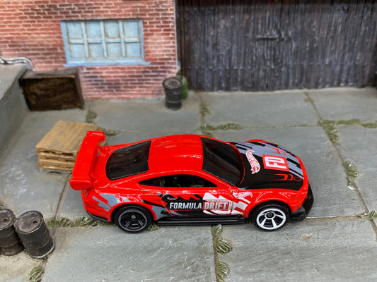 Loose Hot Wheels - Custom 2018 Ford Mustang - Red, Black and Silver Race Livery