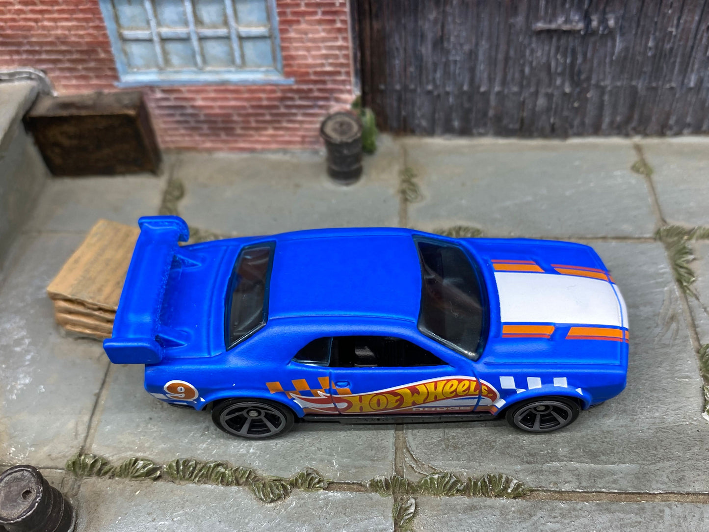Loose Hot Wheels - Dodge Challenger Drift Car - Blue, White and Red Hot Wheels